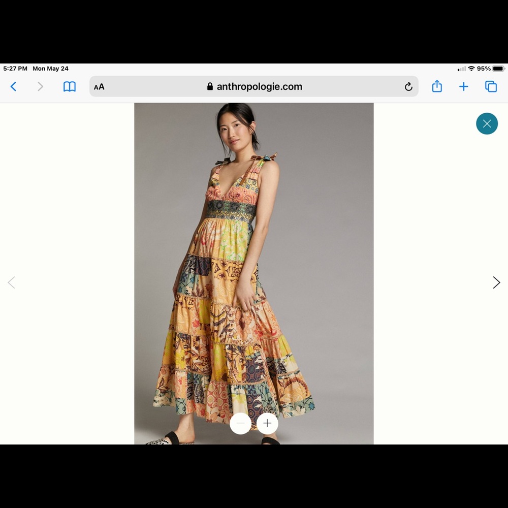 Anthropologie Rosalinda Patchwork Maxi Dress Sz XL